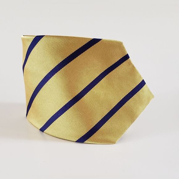 Brooks Brothers 100% Silk Men's Gold & Navy Neck Tie - Picture 1 of 6